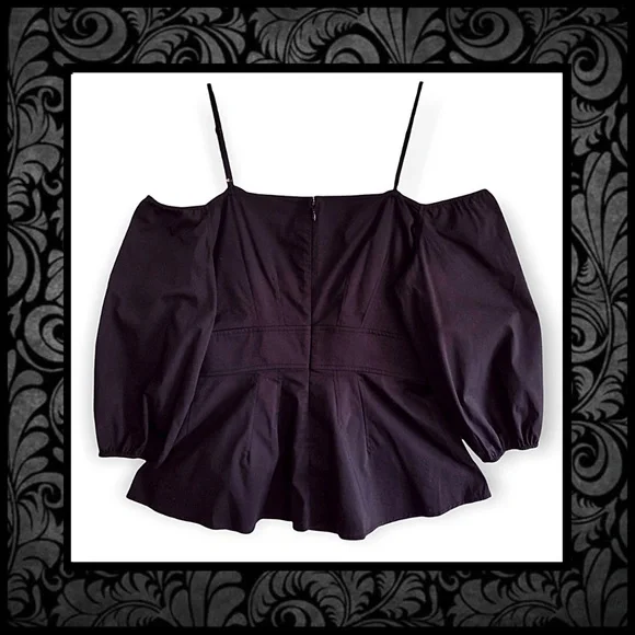 Belle Sky Cold Shoulder Poplin Blouse - Picture 2 of 3